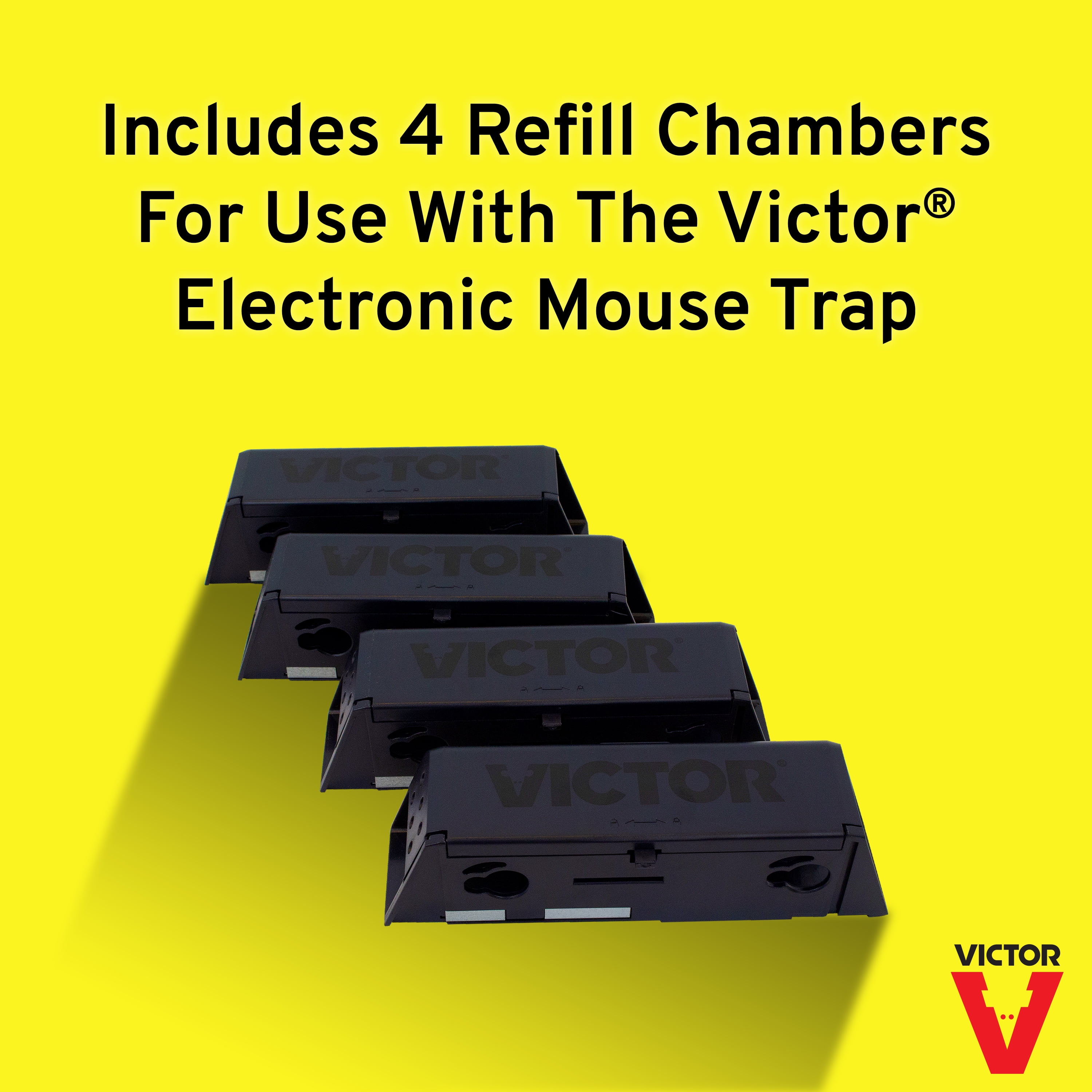 Victor Indoor Electronic Mouse Trap Disposable Refill Chambers - 4 Pack 