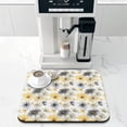 thumbnail image 2 of Absorbent Dish Drying Mats Yellow Grey Floral Botanical Coffee Mat Eco-Friendly Diatomaceous Earth Drying Mats for Coffee Bar Plate Tableware Coffee Lover, 2 of 7