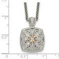 thumbnail image 5 of Sterling Silver Two Tone Silver And Gold Plated Sterling Silver w/Diamond Necklace, 5 of 5