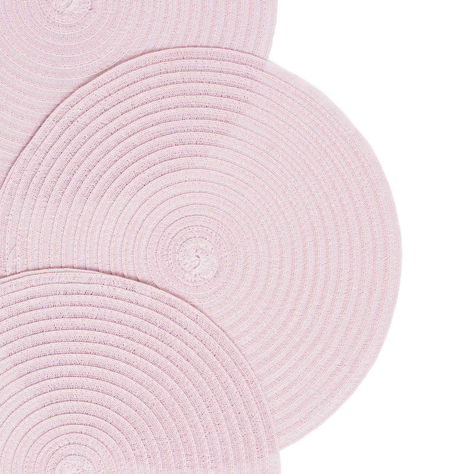 RAY STAR Vinyl Placemats Set of 4, 15in Round Vinyl Weave Placemats, Heat Resistant Wipable Place Mat
