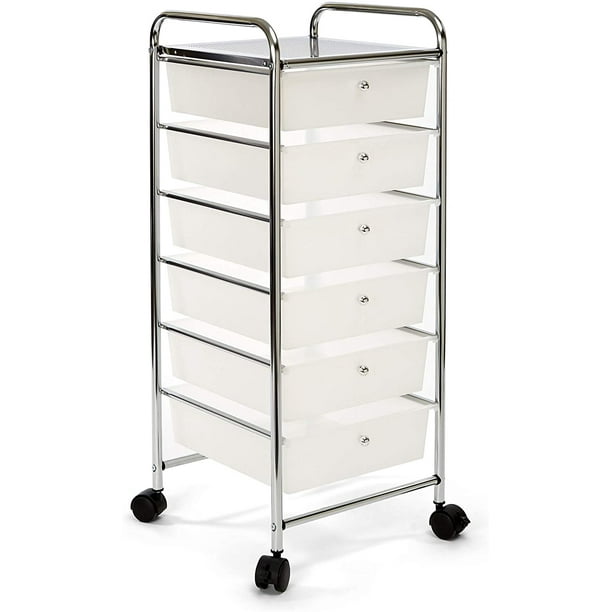 Seville Classics Large 6 Drawer Multipurpose Mobile Rolling Utility Storage Bin Organizer Cart White Walmart Com Walmart Com