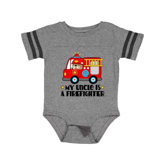 Inktastic Fireman Uncle is a Firefighter Boys or Girls Baby Bodysuit
