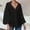 Black, variant on Womens Puffy Sleeve Top, Deep V French Solid Color Half Open Collar Black L
