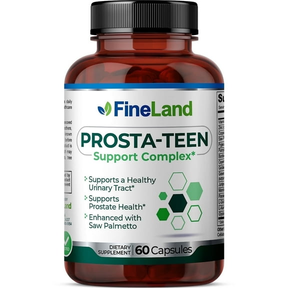 Fineland Vitamins PROSTA-TEEN Prostate Health Support Urinary Tract Support Saw Palmetto 60 Capsules