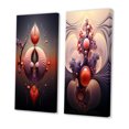 thumbnail image 3 of Designart "Cosmic Flux Abstract Multiverse Metamorphosis IV" Abstract Shapes Wall Art Set Of 2 - Transitional Orange Wall Decor Set Of 2, 3 of 6