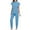 Light Blue, variant on TMOYZQ Scrub Sets for Women 2 Piece Scrub Outfits Casual Cap Sleeve Scrub Tops and Long Pants Sets Nurse's Uniform Lounge Set Working Sets