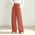 thumbnail image 6 of Tqcoqu Women's High Waisted Wide Leg Lounge Pants, Lightweight Loose Work Elastic Casual Outfits Trousers with Pockets, 6 of 7