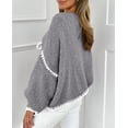 thumbnail image 4 of Suéter PRETTYGARDEN con Lazo Frontal, Mangas Abullonadas, Gris, Talla L, 4 of 6