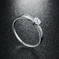 thumbnail image 4 of 925 Sterling Silver Women Heart Cut Cubic Zircon Eternity Solitaire Engagement Ring, 4 of 4