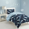thumbnail image 2 of Dream Factory Sharks Full/Queen 3 Piece Mini Comforter Set, Printed Pattern, Polyester, Cotton, Navy, Child, Unisex, 2 of 21