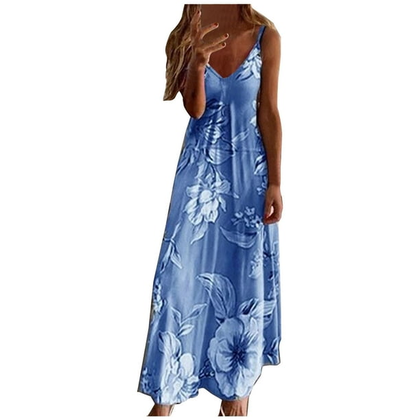Vestidos Para Mujer Maxi Vestido Casual Estampado Floral Adelgazante Sling Party Vestido Largo Odeerbi ODB163682