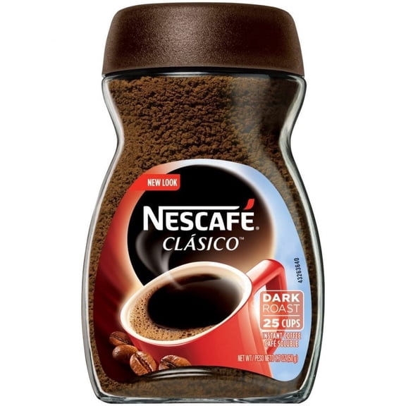Nescafé Clásico Dark Roast Instant Coffee – Rich & Bold Flavor, 100 g Glass Jar