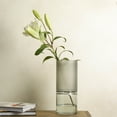 thumbnail image 3 of Elements 12 Inch Clear Glass Gray Top Cylinder Vase, 3 of 9