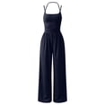 thumbnail image 7 of Women's Summer Spaghetti Strap Sleeveless Jumpsuit Wide Leg Baggy, 7 of 7