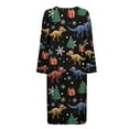 thumbnail image 6 of FOR U DESIGNS Dinosaur Christmas Tree Pattern House Dresses for Women Soft Long Sleeve House Dresses for Older Women Comfortable Zipper Dusters Robe Nightgowns Christmas Decor for Woman, 4XL, 6 of 8