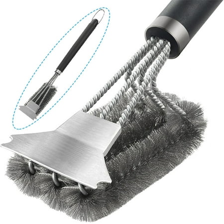 

MLSun Grill Brush and Scraper 18 Inch BBQ Grill Cleaning Brush Safe Wire Scrubber Fit BBQ Grates Cleaner Accessories - 1PC