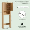 thumbnail image 2 of Aitjunz Over the Toilet Storage Cabinet, Modern Bathroom Organizer with 2 Fluted Doors, Adjustable Shelf and Open Storage Shelf, Freestanding Space Saver Cabinet for Small Bathroom, 2 of 7