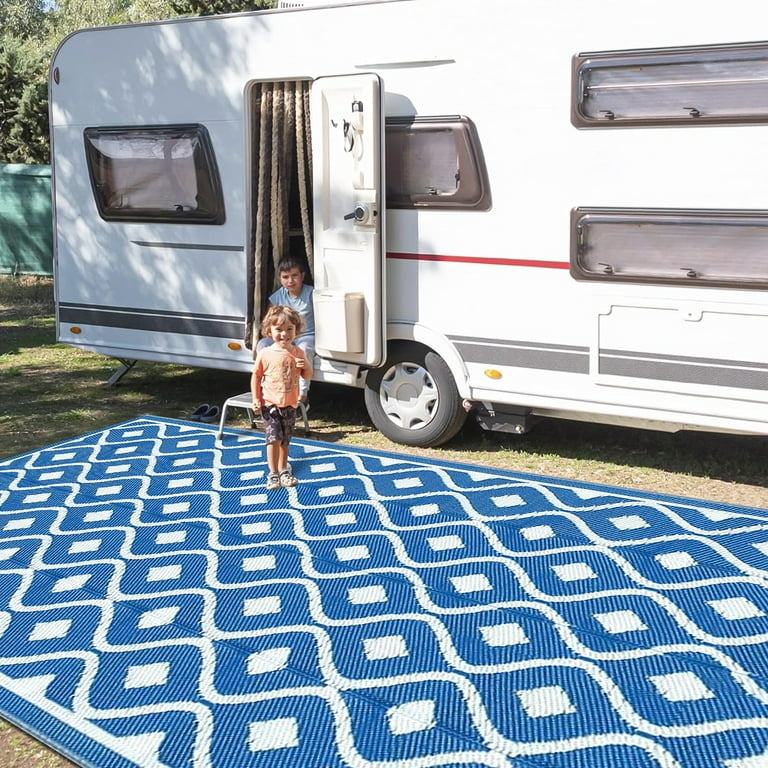Findosom 9'x12' Large RV Outdoor Mat Reversible Outdoor Rug Patio