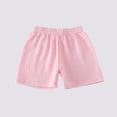 thumbnail image 2 of NAISIBABY Boys Girls Shorts, Lightweight Elastic Waist Cotton Linen Summer Casual Kids Shorts Pink 0-1T, 2 of 3