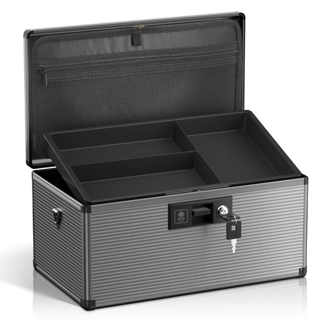 Caja de seguridad para medicamentos Lockbako, aleación de aluminio, 16 x 23,5 x 19 cm