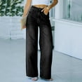 thumbnail image 4 of Women Jeans Wide Leg Bootcut Vintage Comfortable Lightweight Casual Jeans Black L, 4 of 5