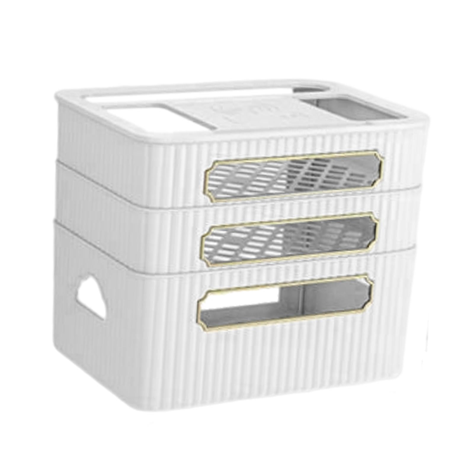 Fiocias Router Storage Box Cable Management Box Space Saving Wire Cable Storage Case for White 3 Tier