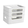 thumbnail image 4 of Router Rack Large Capacity Cord Arrangement Box Office Desktop Organizer Shelves White 3 Tier, 4 of 8