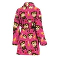 thumbnail image 2 of Monkey And Banana Pattern Women Bathrobe One Size Univeral Fits, Monkey Fashion Lightweight Plush Fleece Long Robe For Women, 2 of 3