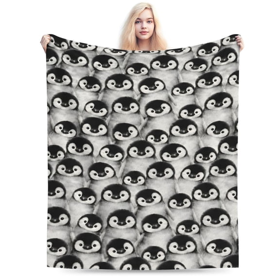 Penguin Throw Blanket Soft Cozy Plush Warm Fleece Blanket for Sofa Couch Bed 50x40