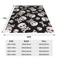 thumbnail image 3 of Fotbe black white Skull bone Manta de Franela Acolchonada con Estampado, Súper Suave y Esponjosa, Extra Grande para Sofá, Cama, Uso Todo el Año-60"x50", 3 of 7