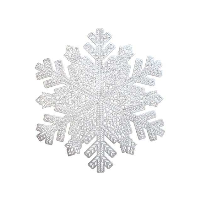 Napperons Ronds à Flocons de Neige, Napperons de Table Résistants à la Chaleur Lavables Essuyables Résistants aux Taches, Napperons Décoratifs Ajourés pour Table à Manger, Décorations de Fête de Mariage et de Vacances