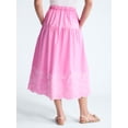 thumbnail image 4 of Free Assembly Women's Tie Waist Embroidered Cotton Midi Skirt, Sizes XS-XXL, 4 of 6