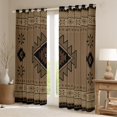 thumbnail image 2 of jejeloiu Western Tribal Blackout Curtains Set of 2 (52x84 Each),Retro Aztec Geometric Window Curtains,Brown Black Curtains and Drapes For Adult,Microfiber Bedroom Decor, 2 of 6
