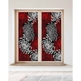 thumbnail image 2 of Window Privacy Film Red White Stained Glass Window Film Decorative Sun Block Window Cover Abstract Black Chrysanthemum Flower Floral Window Clings Static Adhesive Sticker for Bathroom 23.6"x59", 2 of 7