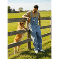 thumbnail image 6 of Overalls for Men Work Utility Jumpsuit Denim Bib Coveralls with Multi Pockets(Light Blue,2XL), 6 of 12