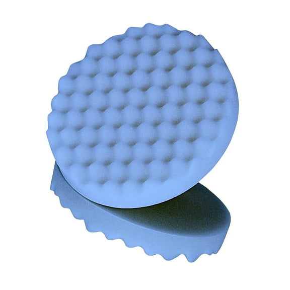 3M 05751 Single Sided Ultrafine Polishing Pad, 8 in Dia, Hook and Loop Attachment, Foam Pad, Blue