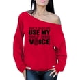 thumbnail image 1 of Awkward Styles Women's Don't Make Me Use My Golf Mom Voice Mothering Graphic Off Shoulder Tops Oversized Sweatshirt Black Golfing, 1 of 4