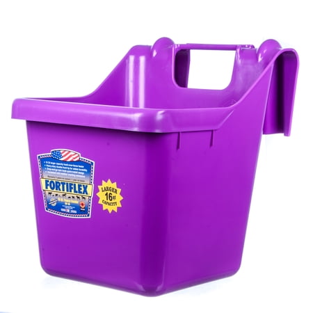 Fortiflex Hook Over Fence Feeder for Dogs/Cats and Horses, 16-Quart, Bright Purple