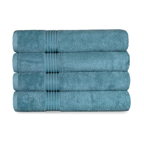 Superior Derry Solid Egyptian Cotton 4Piece Bath Towel Set, Sapphire