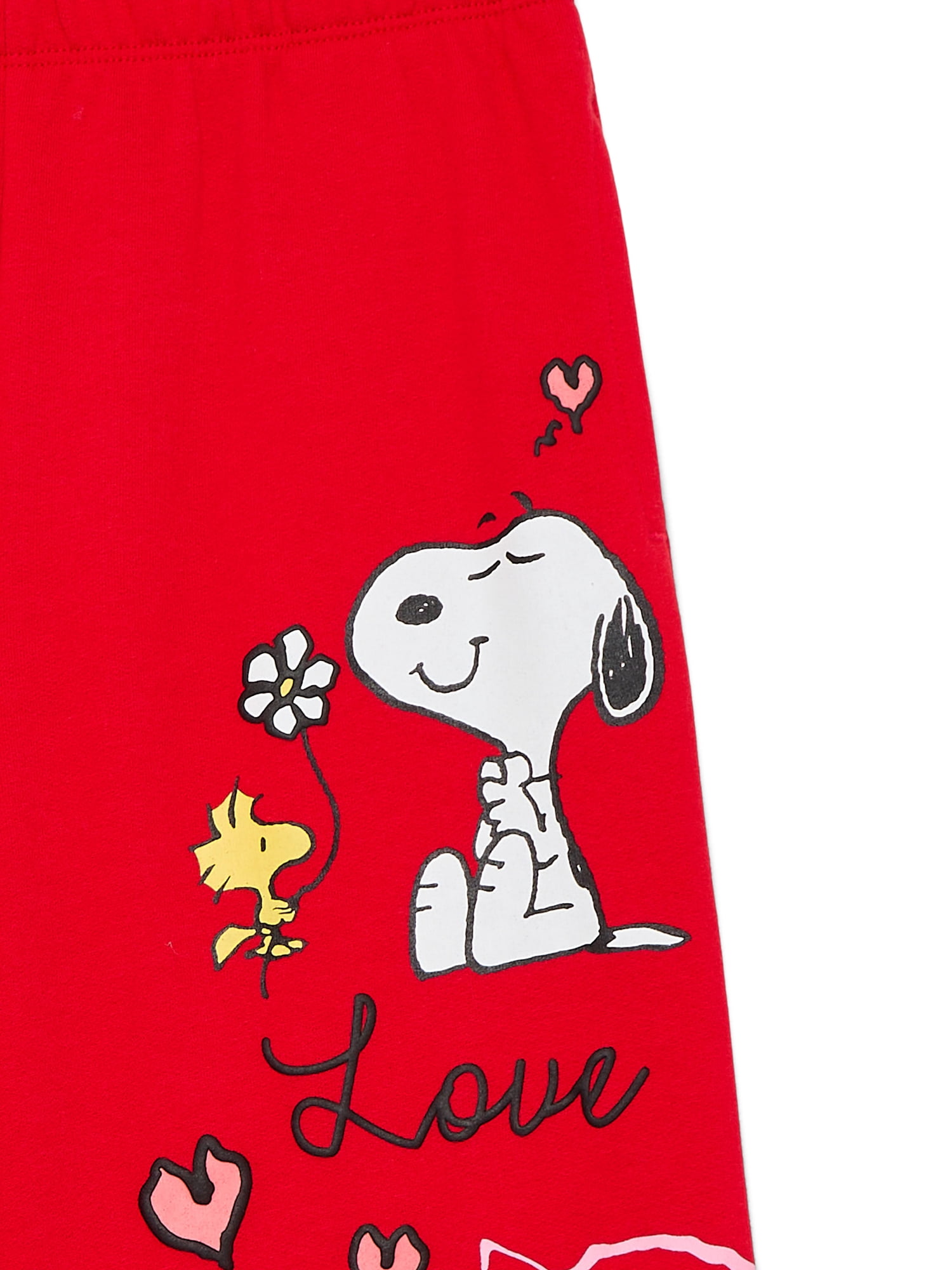 Snoopy Girls Valentine's Day Fleece Pants, Sizes 4-16