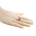 thumbnail image 4 of Gem Stone King 1.82 Ct Round Red Created Ruby 18K Rose Gold Plated Silver Criss Cross X Ring (Size 6), 4 of 5