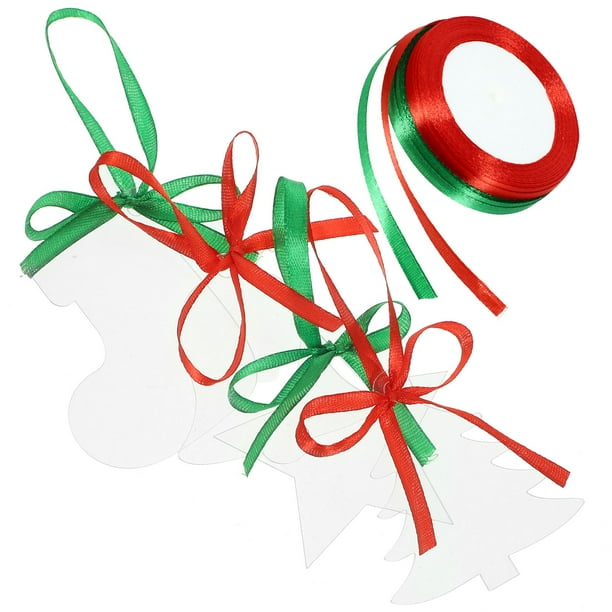 20 piezas adornos acrílicos transparentes de Navidad, colgantes para festivales, decoraciones para árboles de Navidad