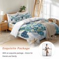 thumbnail image 7 of Boho Blue Sea Turtle Bedding Duvet Cover Set King Size 4 Pieces Floral Wood Grain Starfish Vintage Bedding Set with Zipper Closure, 1 Comforter Cover 92x106 Inches 1 Flat Sheet & 2 Pillow Cases, 7 of 7