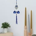 thumbnail image 6 of Walbest Blue Evil Eyes Wind Chime with 2 Bells Indoor Outdoor Garden Patio Outdoor Hanging Elephant Heart Butterfly Tree Metal Wind Bell Decoration, 6 of 7