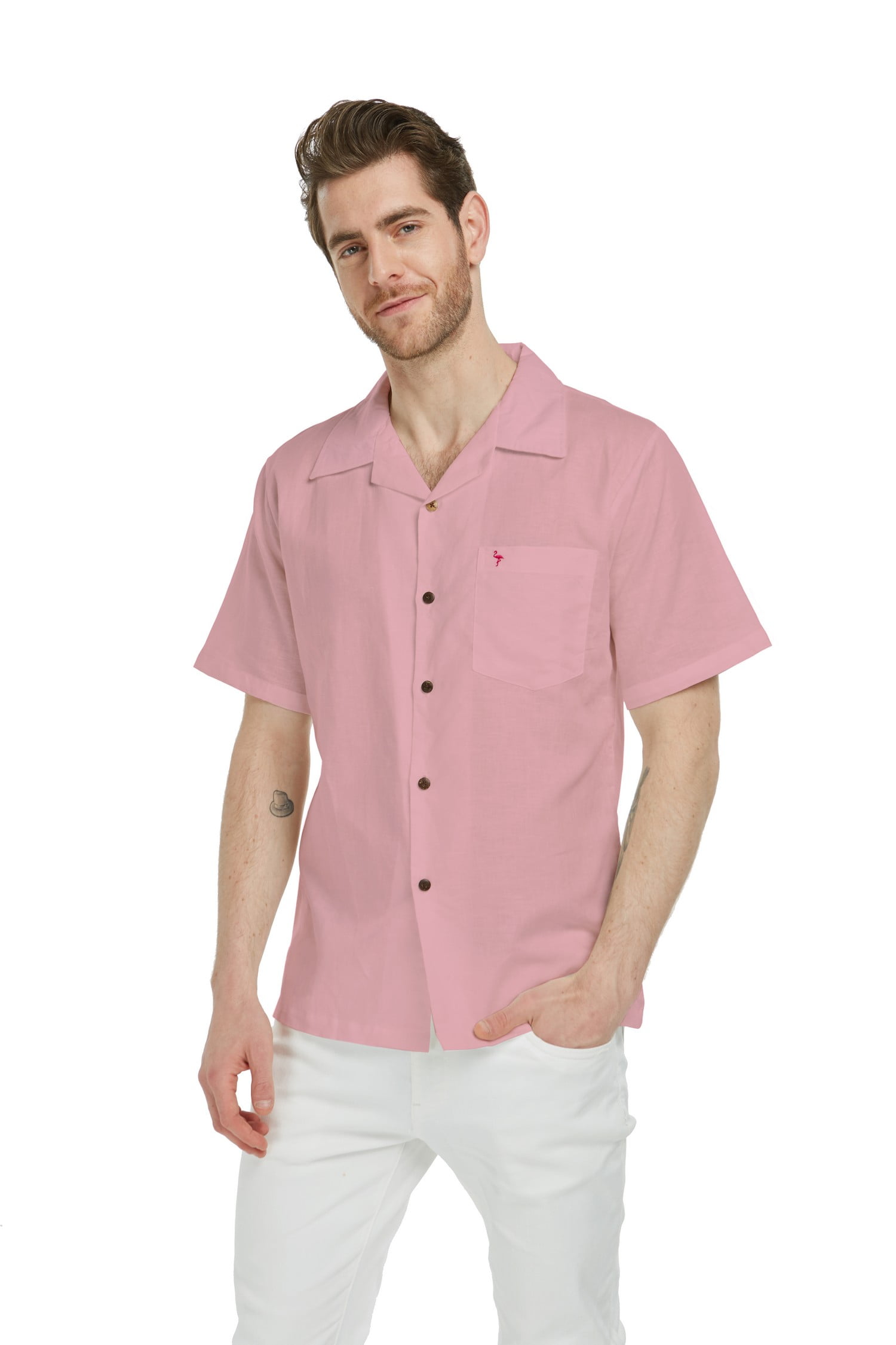 coral shirt outfit