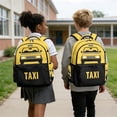 thumbnail image 5 of Xixirimido Cartoon Taxi Print 17" Large Capacity Backpack for Kids Elementary Bookbag Middle High School Bag for Boys & Girls Multi Pockets Rucksack, 5 of 8