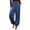Navy, variant on Women's Shiny Satin Silky Jogger Pants Elastic Drawstring Waist Wide Leg Harem Pants with Pockets Fashion Club Party Outfit Streetwear Wine