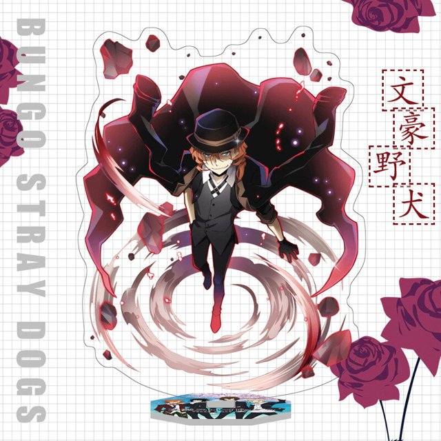 Japón Bungo Stray Dogs figura de Anime acrílico soporte modelo juguetes Dazai Osamu Nakahara Chuuya Ryunosuke Akutagawa escritorio decoración coleccionable qym unisex