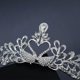 thumbnail image 3 of Swan Love Heart Bridal Crown Crystal Wedding Tiara Hair Party Headdress Elegant Hair Accessory (Silver), 3 of 4