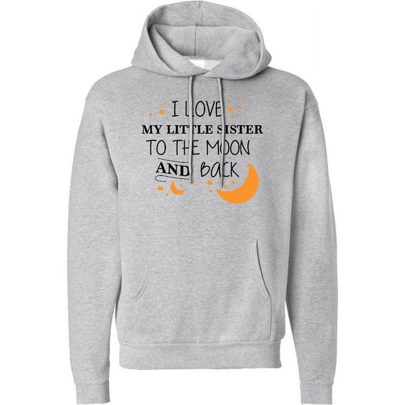 Inktastic I Love My Little Sister to the Moon and Back Adult Hoodie Sweatshirt